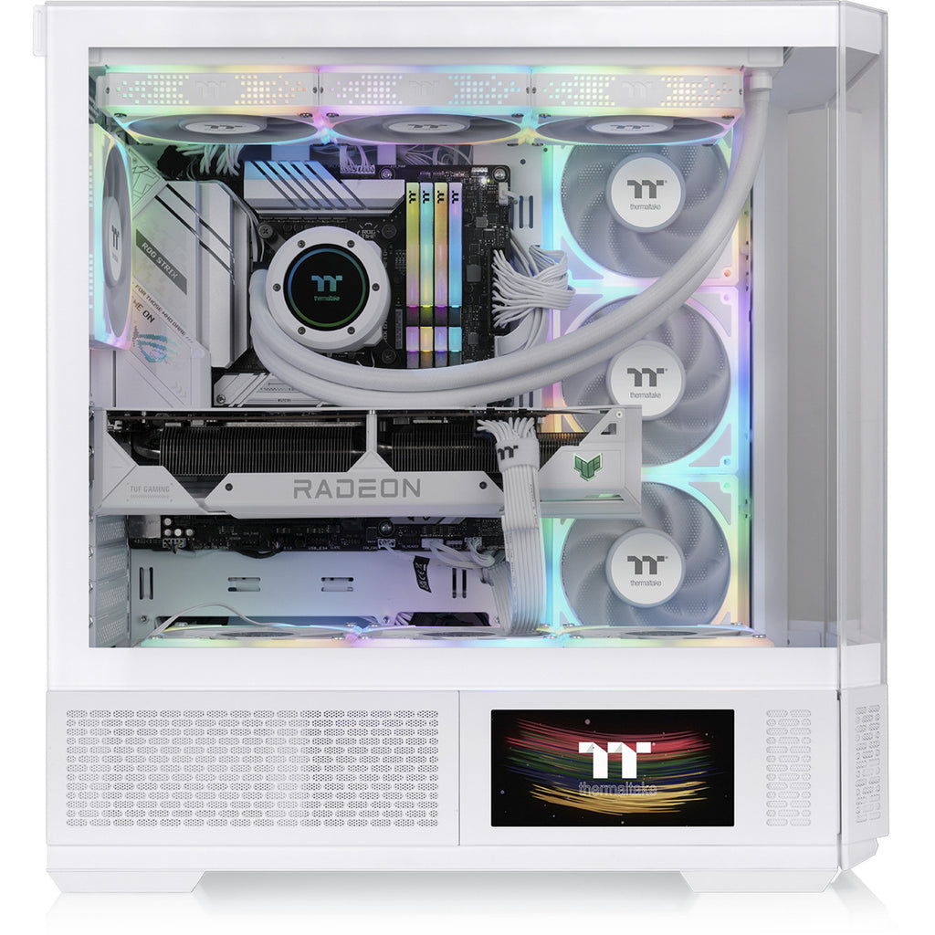 Thermaltake view 370 tg argb snow midi tower behuizing (wit | 2x usb-a | 1x usb-c | rgb | tempered glass)