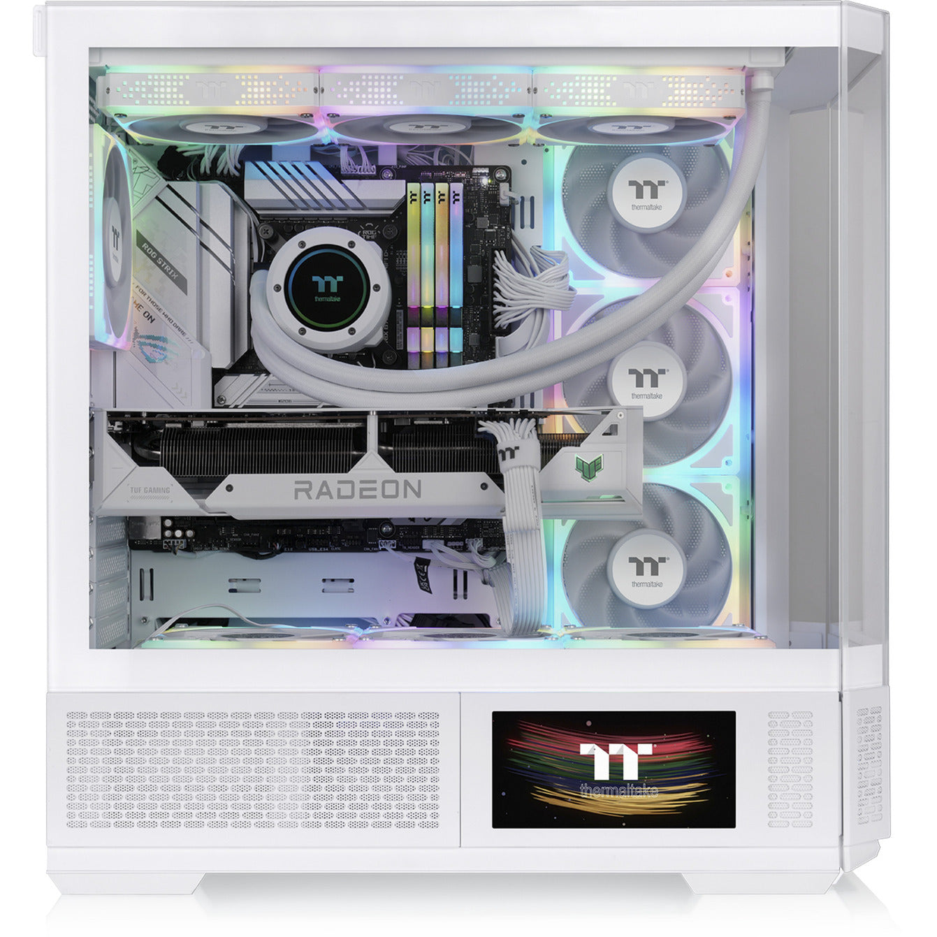 Thermaltake view 370 tg argb snow midi tower behuizing (wit | 2x usb-a | 1x usb-c | rgb | tempered glass)