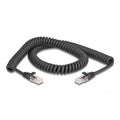 Delock rj-45 spiraalkabel male to male cat.5e (zwart, 2 meter)