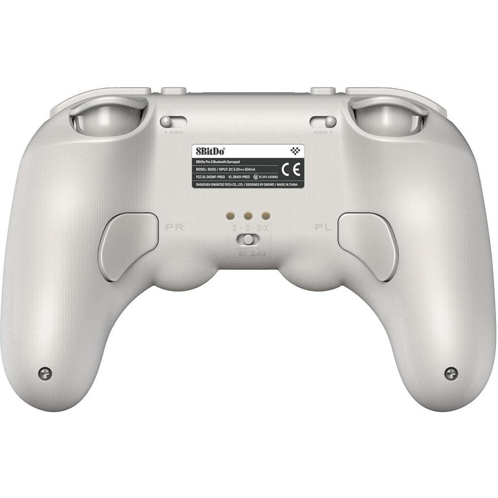 8bitdo pro 3 bluetooth gamepad (lichtgrijs rood, switch 1 2, pc, android, 2.4 ghz bluetooth usb)