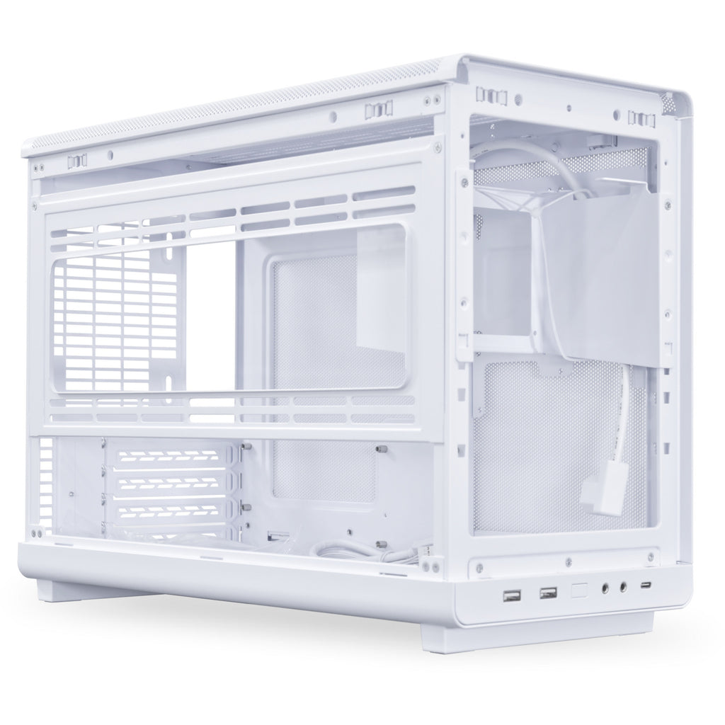 Lian li a3-matx white (wood edition) midi tower behuizing (wit houtkleur | 2x usb-a | 1x usb-c | tempered glass)