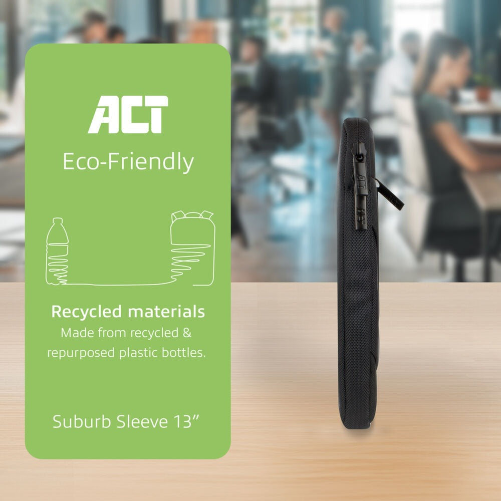 Act connectivity suburb laptop sleeve 13,3 (zwart)