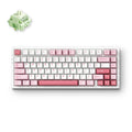Mchose g75 pro white pink matcha latte v2 tri-mode gasket structure gaming mechanical, gaming toetsenbord (wit pink, us lay-out, huano matcha latte v2, 75%, rgb, hot swap, double-shot pbt, draadloos bluetooth usb-c)