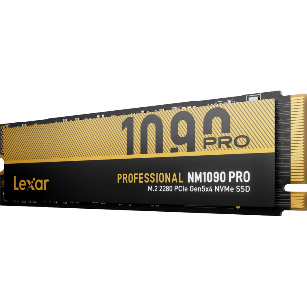 Lexar nm1090 pro 2 tb ssd (zwart goud, m.2 2280, pcie gen 5x4)
