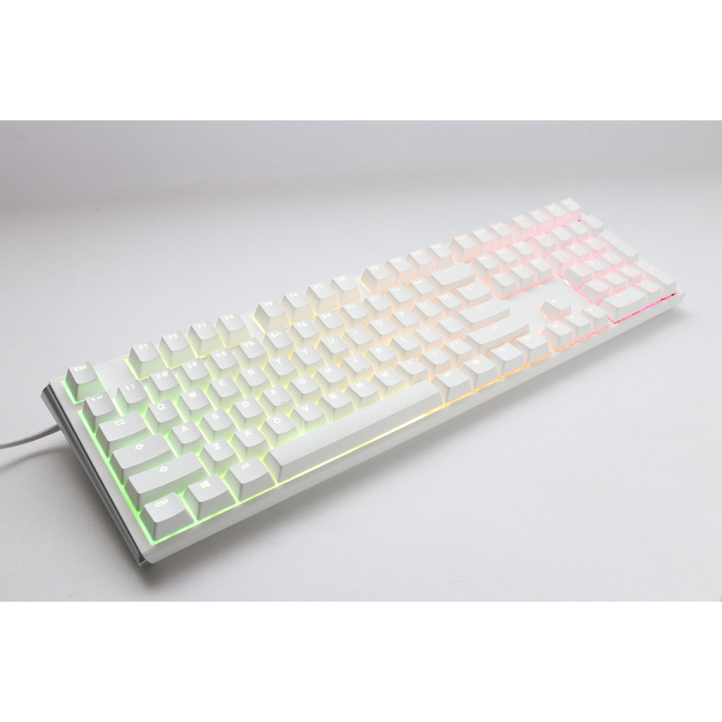 Ducky one 3 classic pure white, toetsenbord (wit, us lay-out, cherry mx blue, rgb led, double-shot pbt, hot-swappable, quack mechanics)