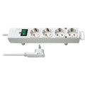Brennenstuhl comfort-line plus stekkerdoos 4-voudig (met platte stekker, schakelaar, 2 m kabel, en extra brede afstanden van de stopcontacten) kleur: wit