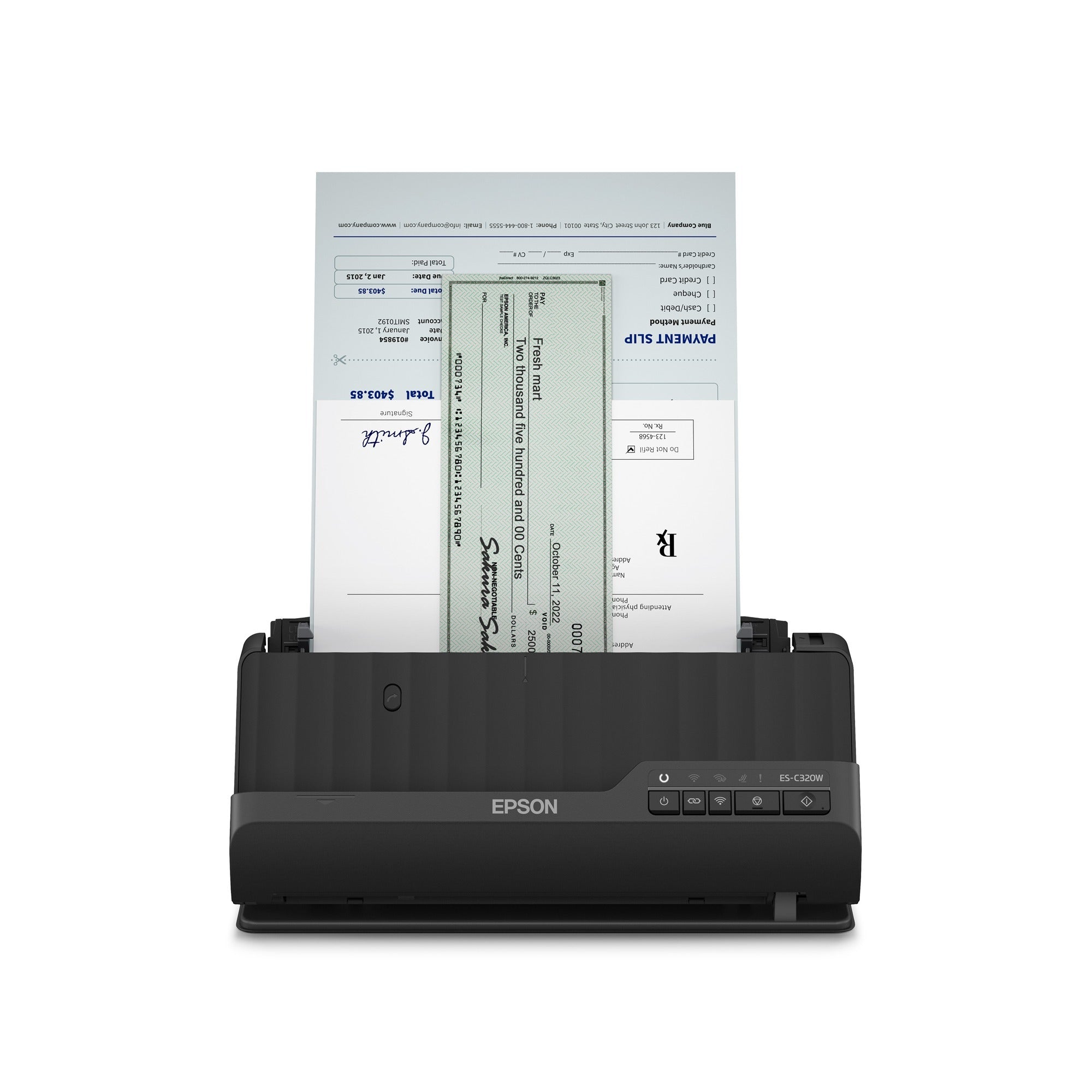 Epson es-c320w compacte a4-documentscanner met wi-fi-connectiviteit en u-traject (zwart, a4, a5, a6, b5)