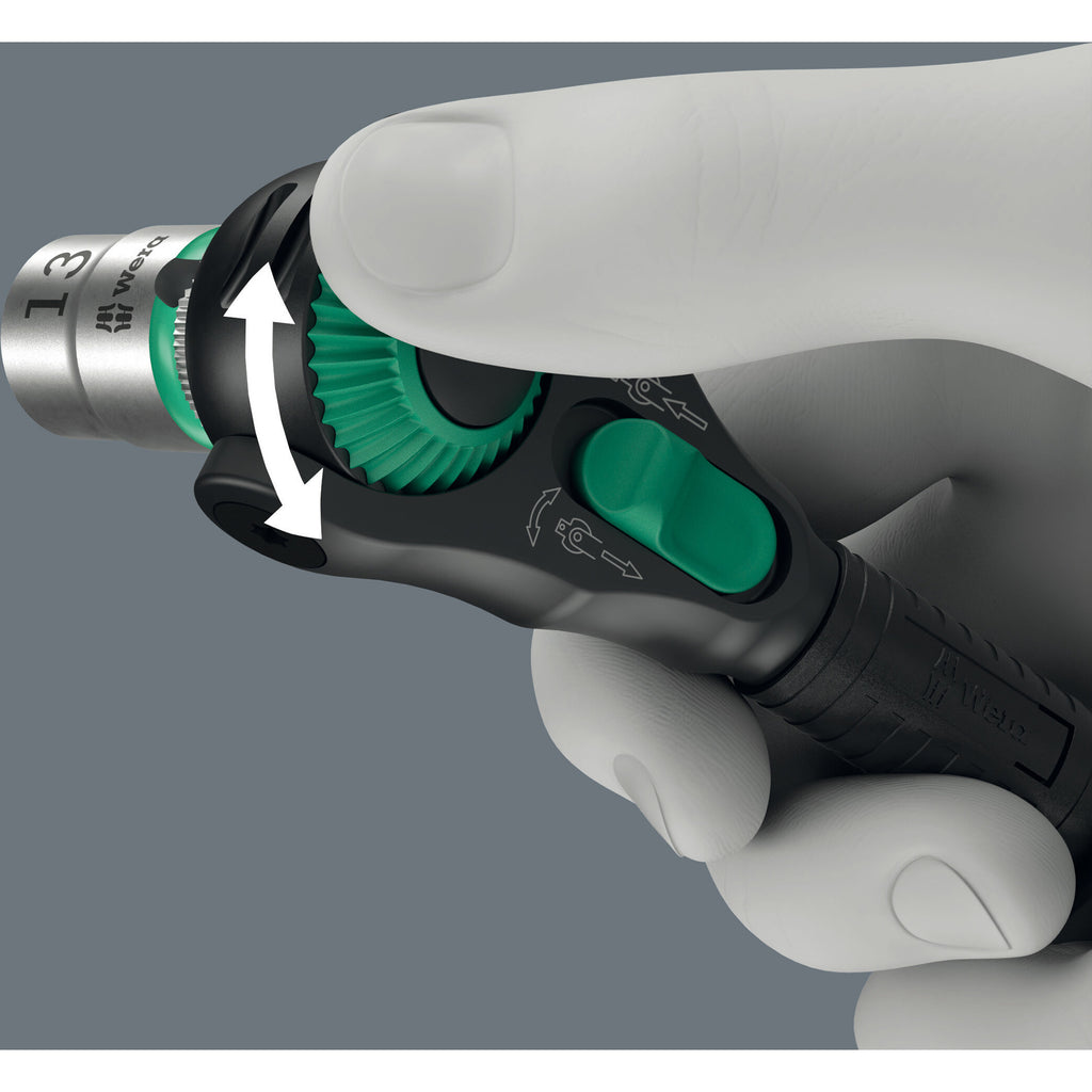 Wera 8000 b black edition zyklop speed ratel met 3 8 aandrijving (zwart groen)