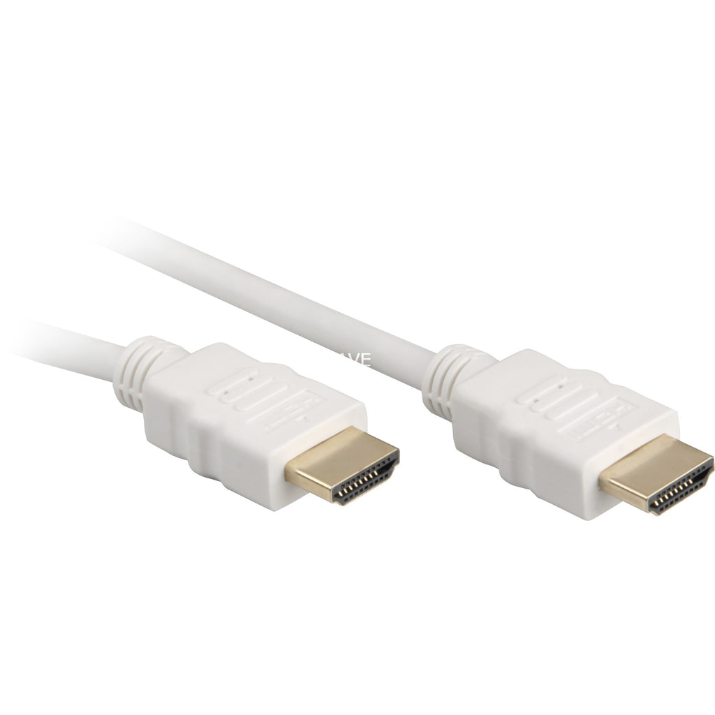 Sharkoon high speed hdmi kabel met ethernet (wit, 1 meter, 4k, verguld)
