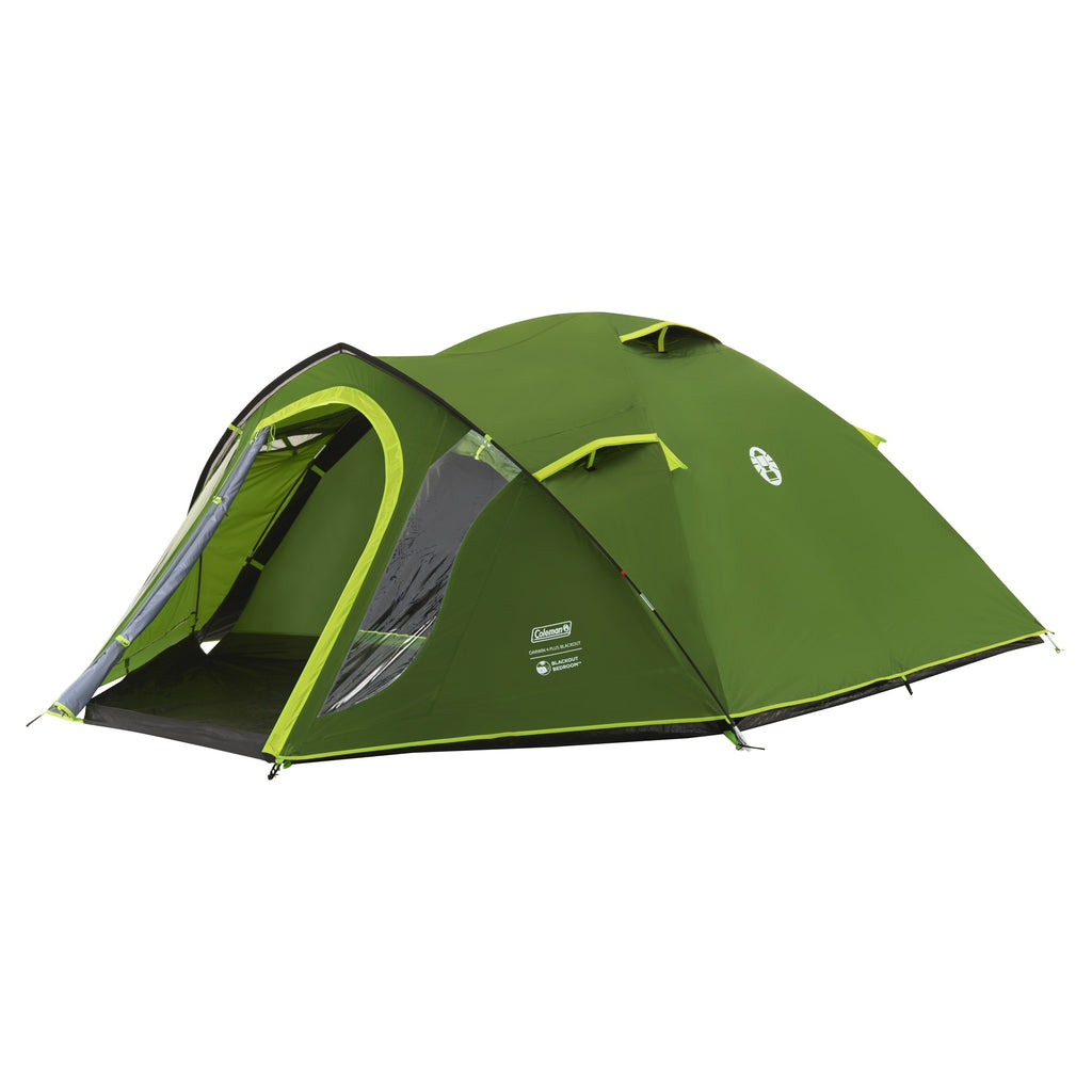 Coleman darwin 4 plus koepeltent (donkergroen lichtgroen, met voorbouw, model 2025)