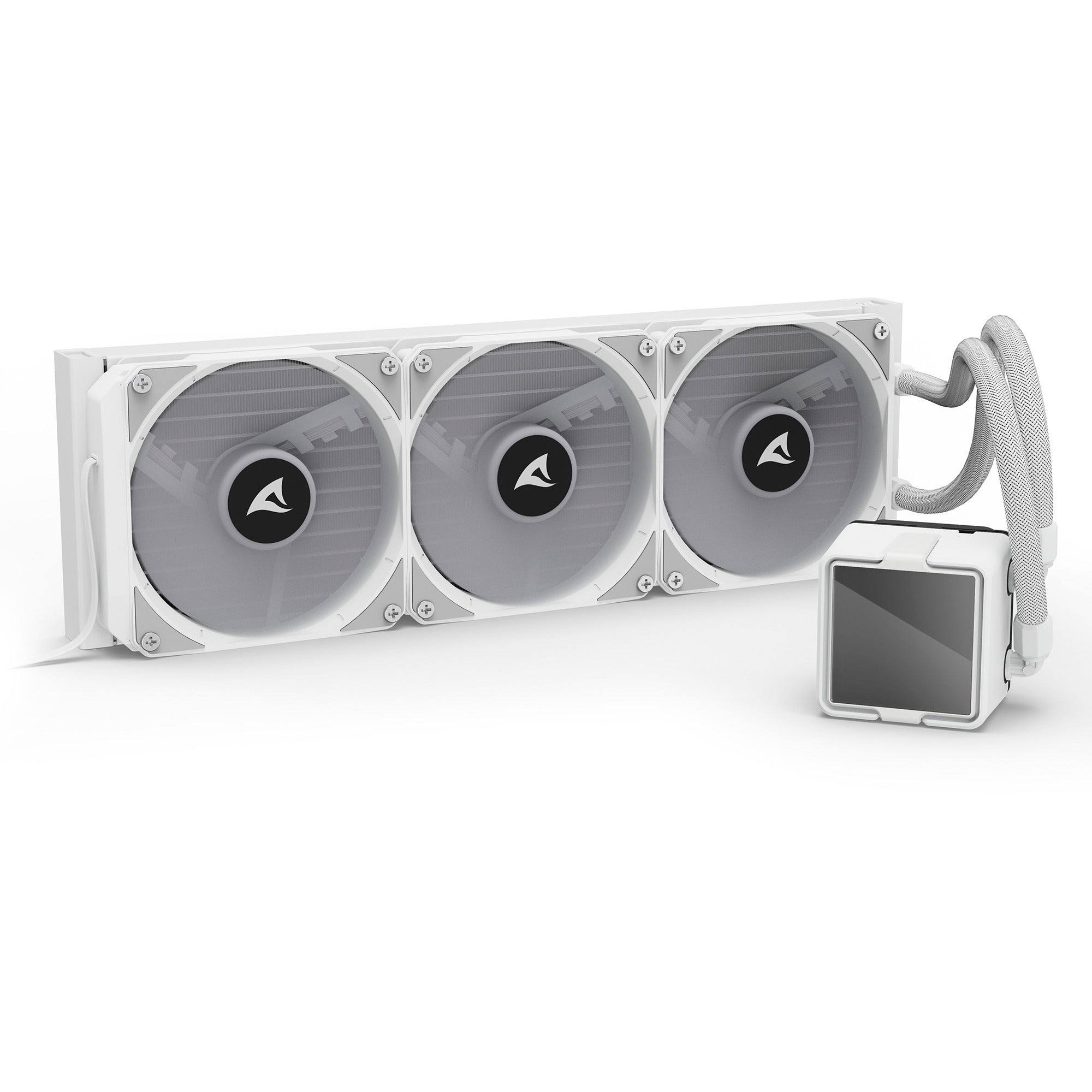 Sharkoon s100 argb waterkoeling (wit, 4-pins pwm fan-connector)