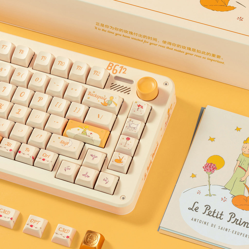 Iqunix zx75 sunset ponder wireless mechanical keyboard (lichtgeel, us lay-out (qwerty), gateron red, 75%, rgb leds, hot-swappable, double-shot pbt, 2.4ghz | bluetooth 5.1 | usb-c)