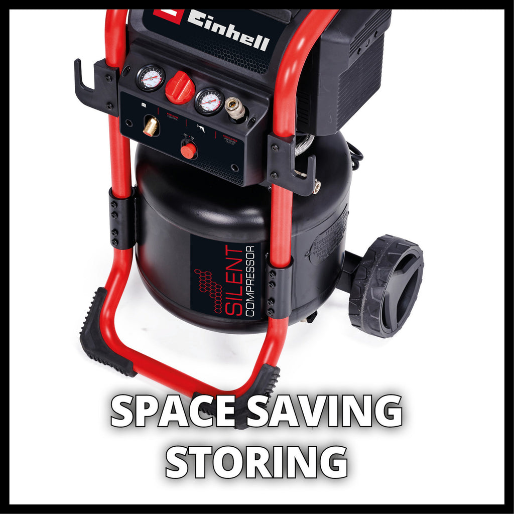 Einhell te-ac 240 24 silent compressor (zwart rood, 24 liter)