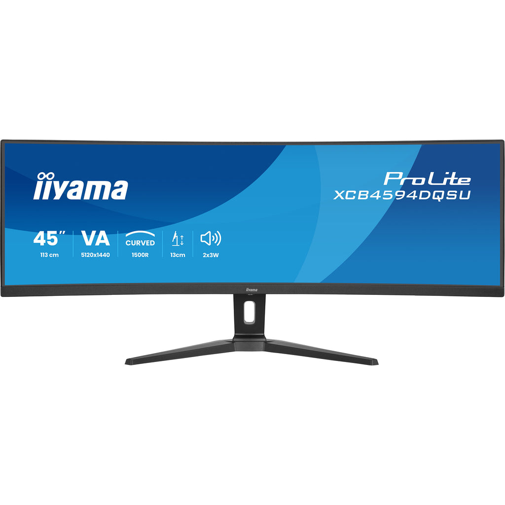 Iiyama prolite xcb4594dqsu-b1 44.5 curved ultrawide monitor (zwart (mat), hdmi, displayport, usb, audio)
