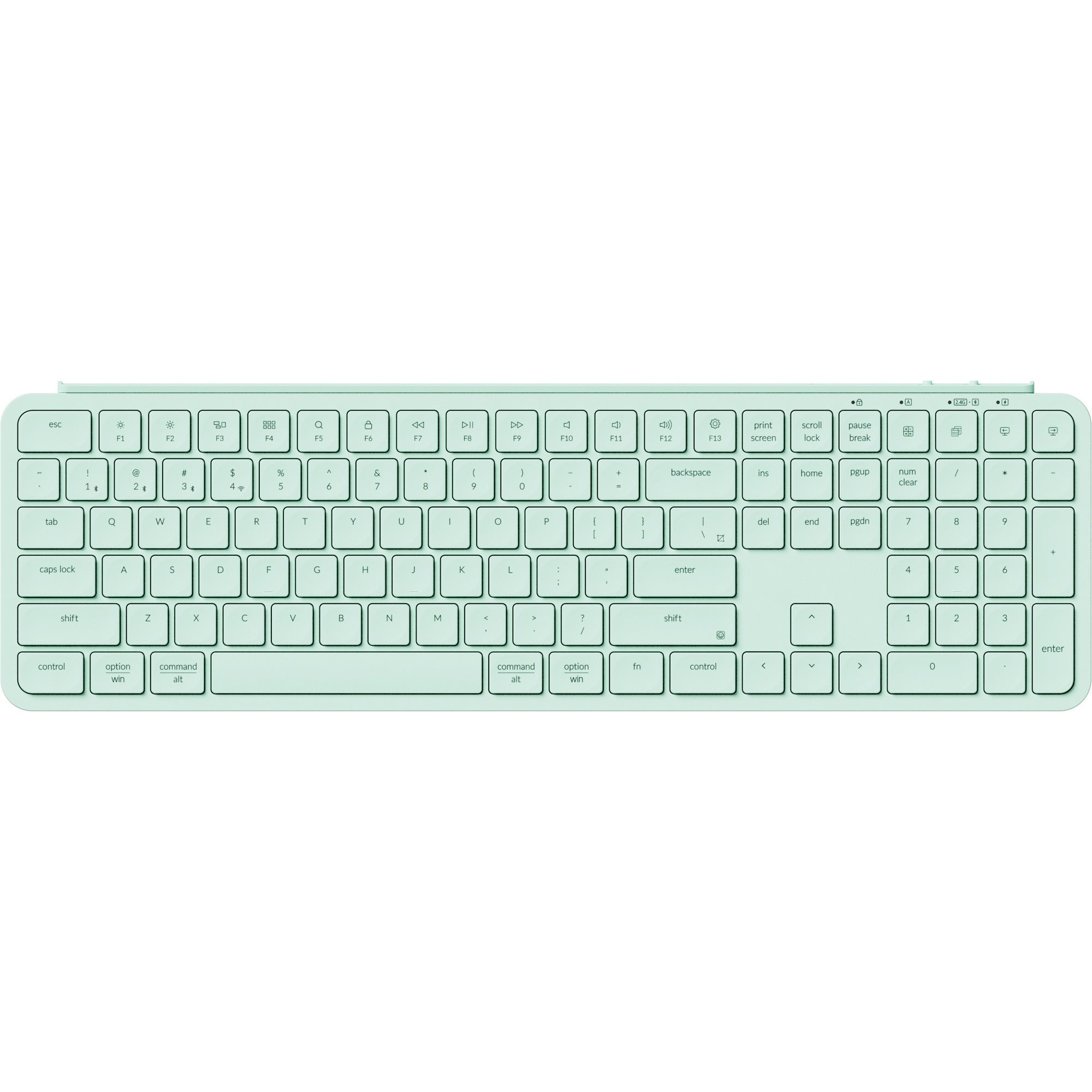 Keychron b6 pro-k7 toetsenbord (mint, us lay-out (qwerty), scissor switches, 100%, abs, 2.4 ghz | bluetooth 5.2 | usb-c)