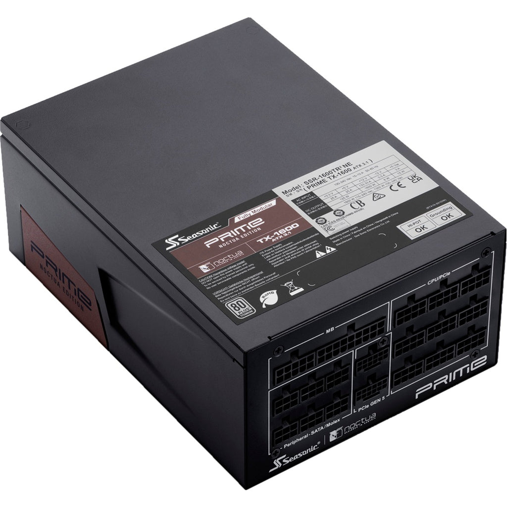 Seasonic prime tx-1600 noctua edition modulaire 1600 watt voeding (zwart, 2x 12vhpwr, 6x pcie)