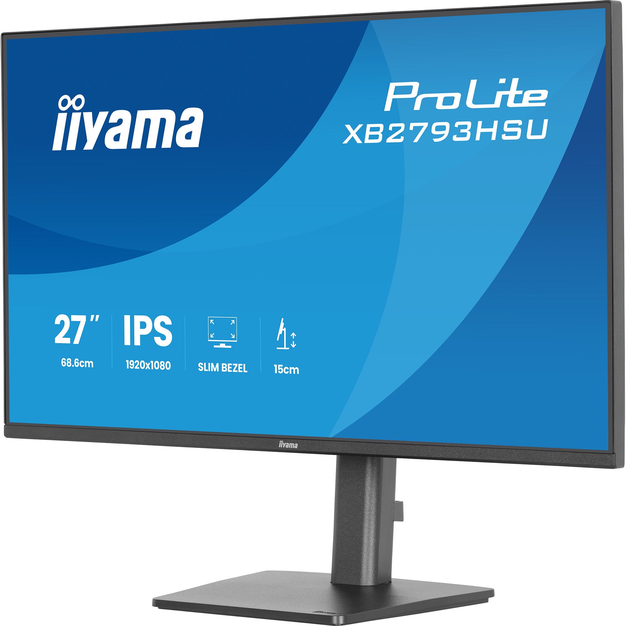 Iiyama prolite xb2793hsu-b1 27 monitor (zwart (mat), 120hz, hdmi, displayport, usb, audio)