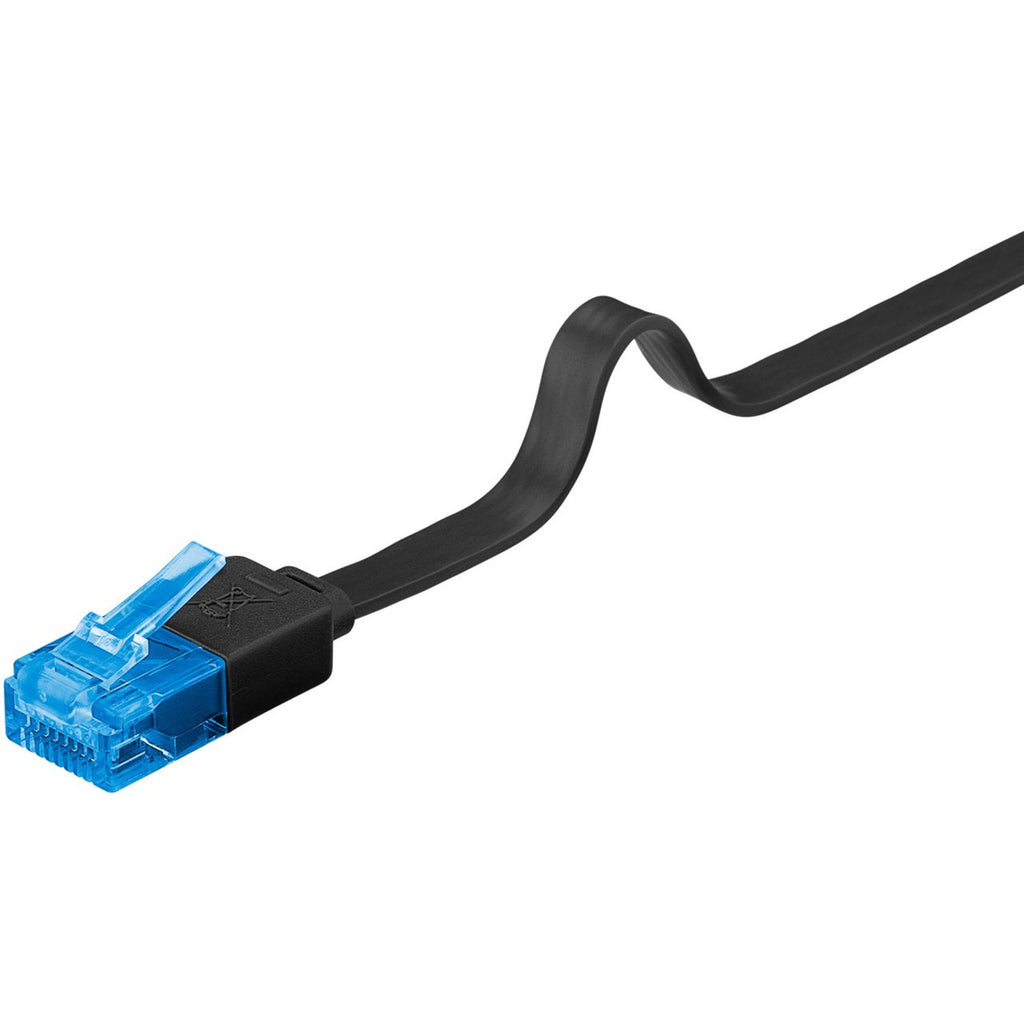 Goobay cat 6a flat patch cable u utp, 10 meter kabel (zwart blauw)