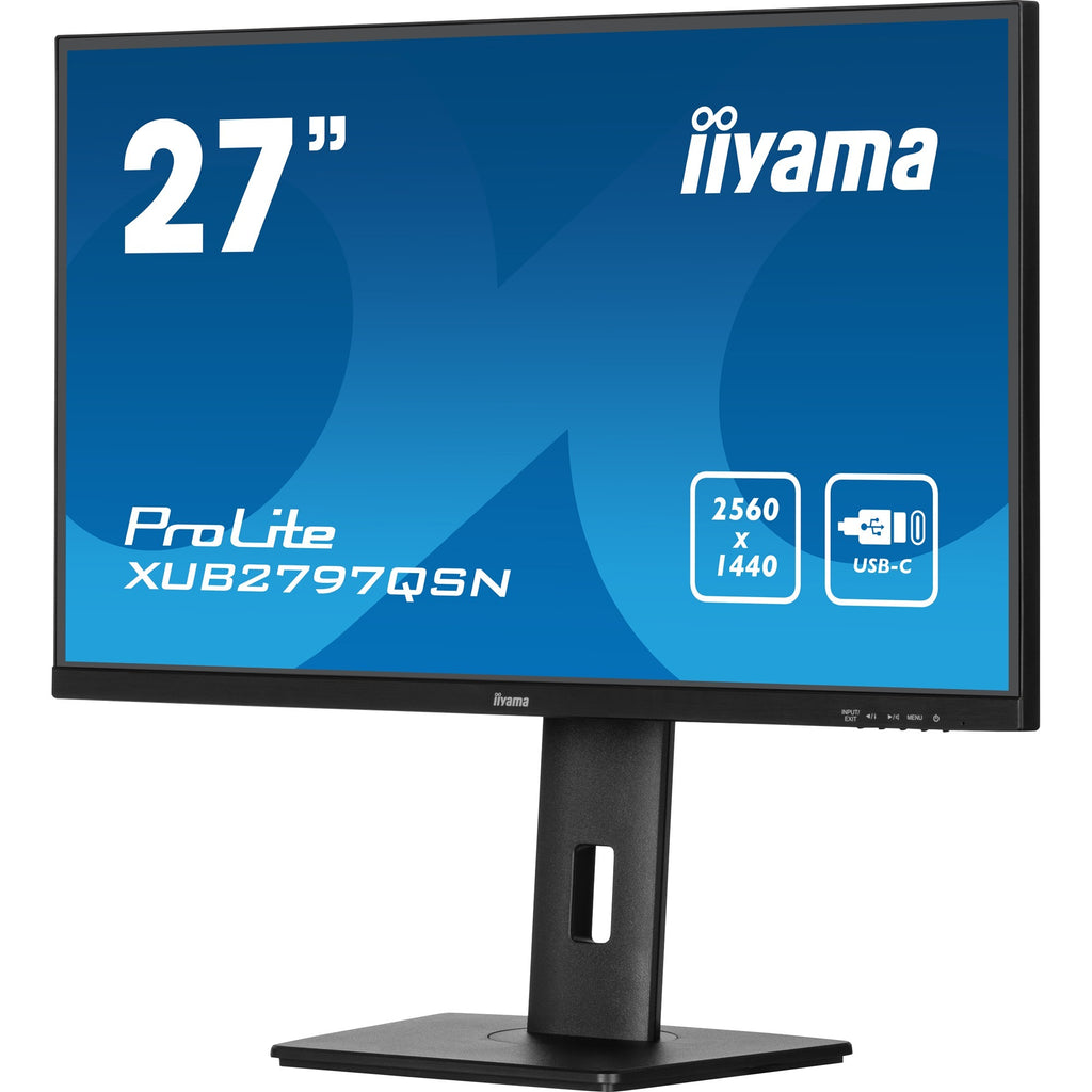 Iiyama prolite xub2797qsn-b2 27 monitor (zwart, hdmi, displayport, 4x usb-a, usb-c, rj-45)