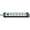 Brennenstuhl premium-line stekkerdoos 6-voudig zwart lichtgrijs 5m h05vv-f 3g1,5