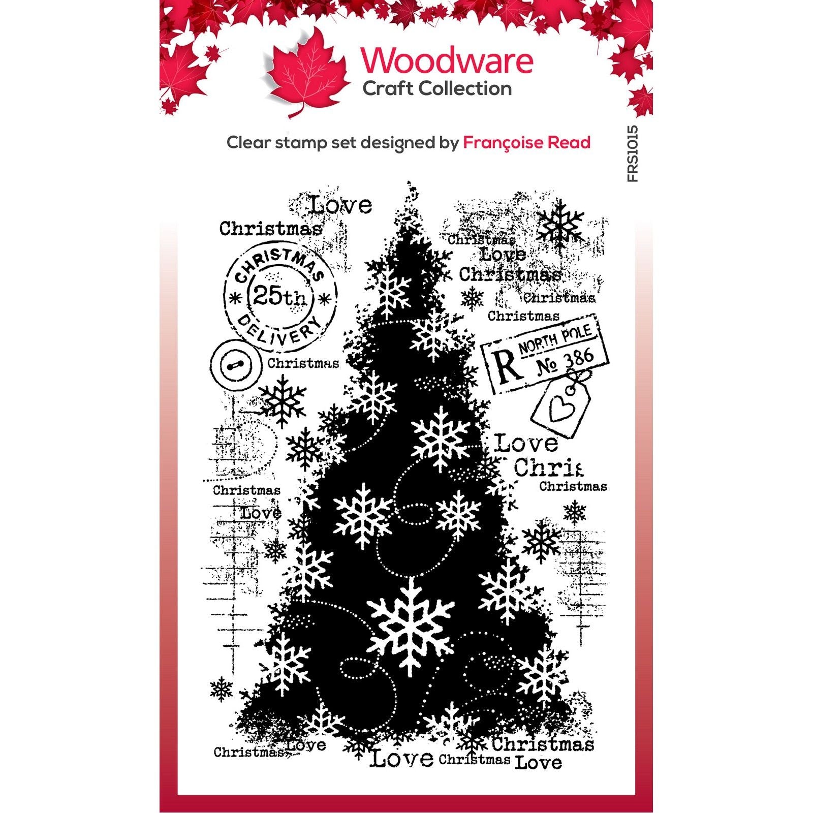 Woodware • clear singles stempels snow frosted tree