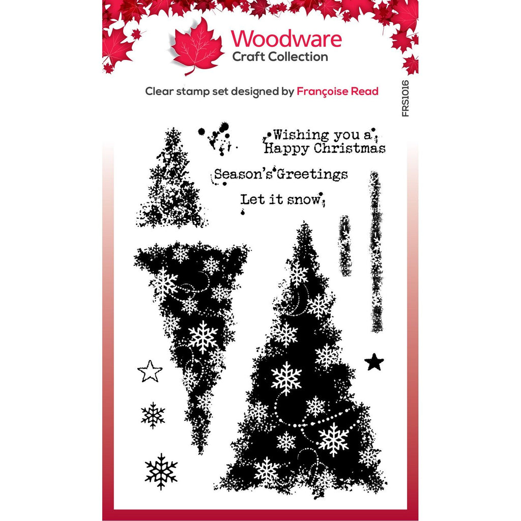 Woodware • clear singles stempels snowflake trees