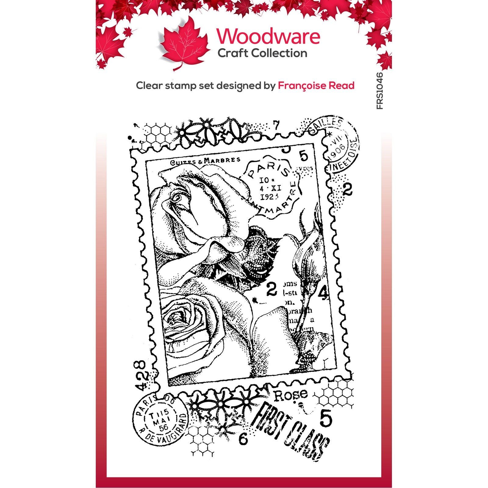 Woodware • clear singles stamp postal rose