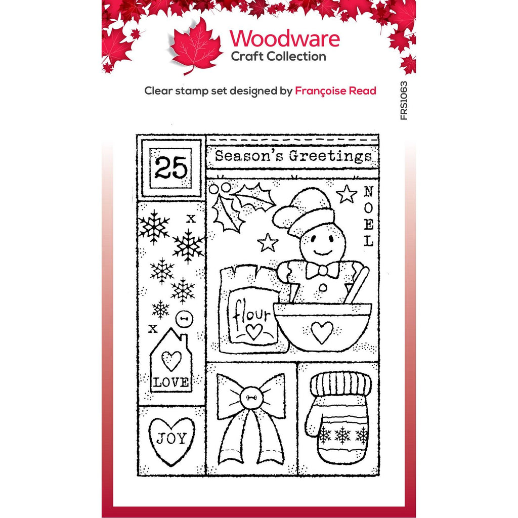 Woodware • clear singles winter sampler 4 in x 6 in stamp set