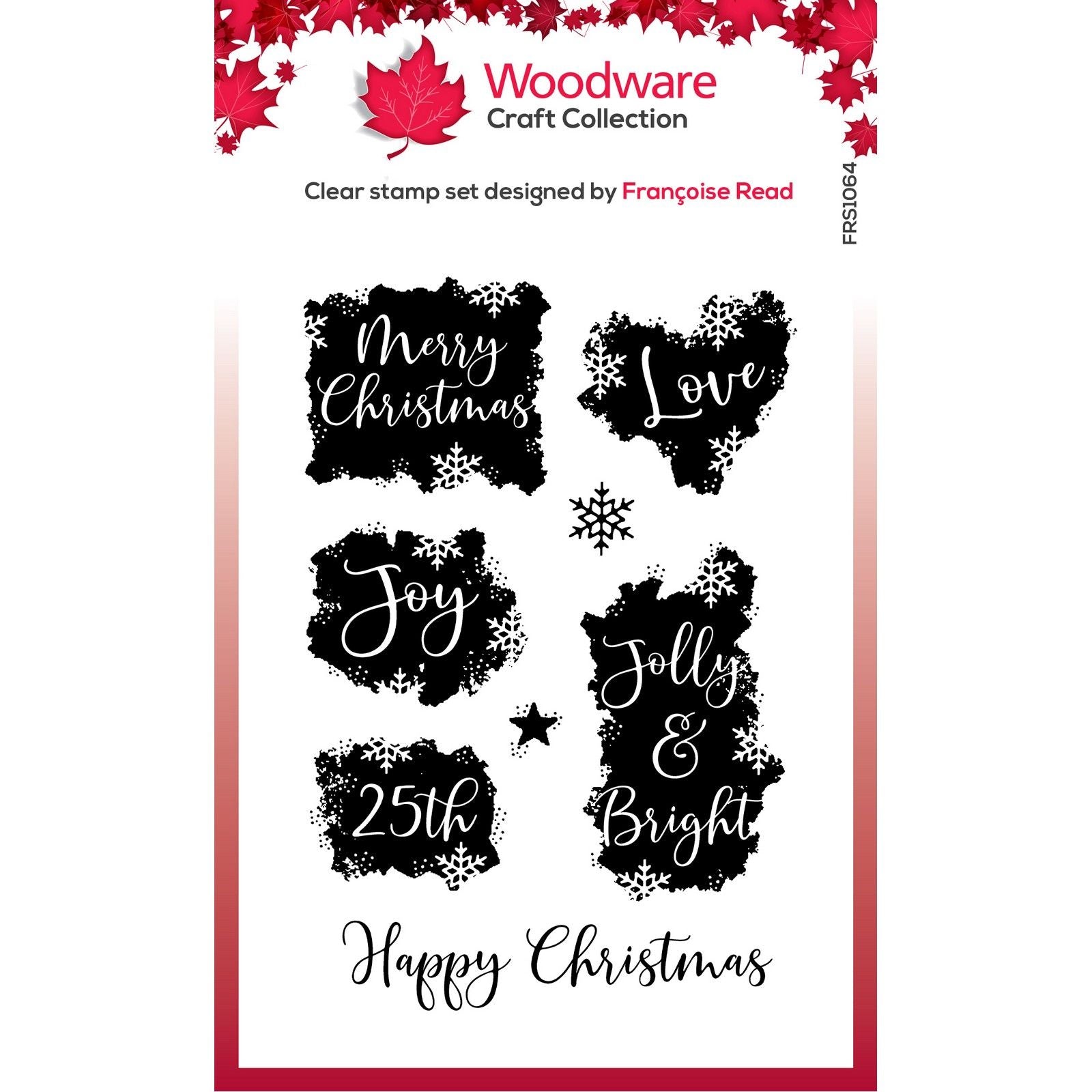 Woodware • clear singles christmas patches 4 in x 6 in stamp set