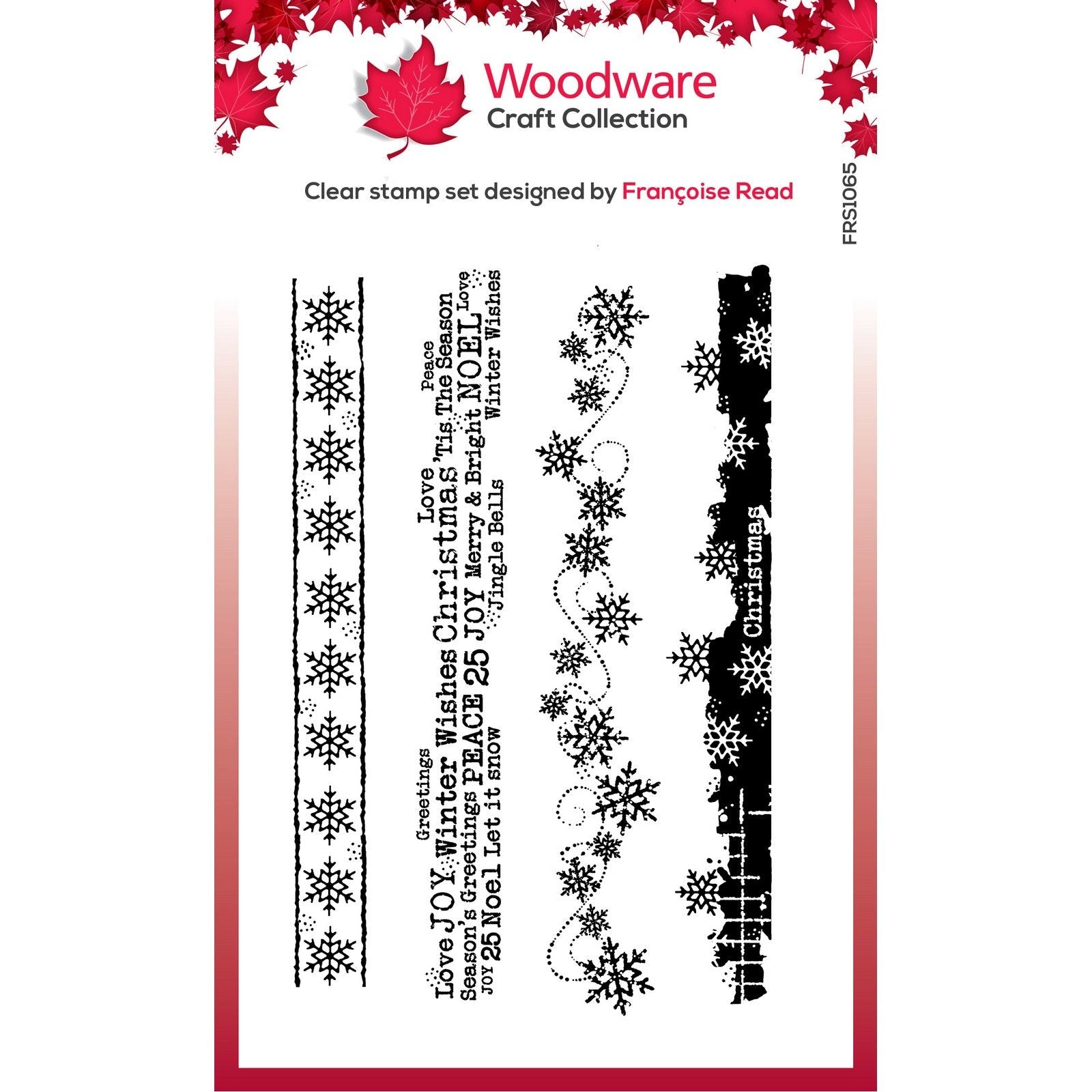 Woodware • clear singles christmas borders 4 in x 6 in stamp set