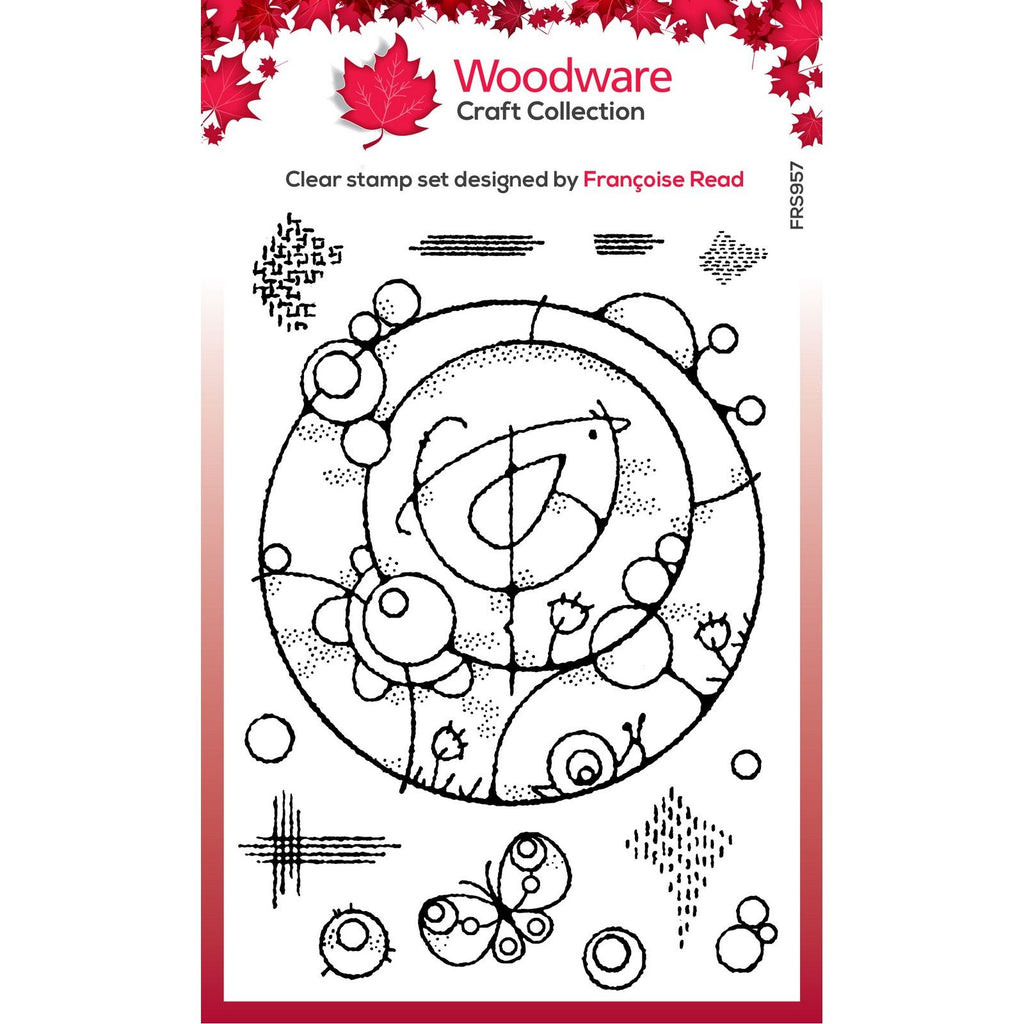 Woodware • clear singles stempel bird circle