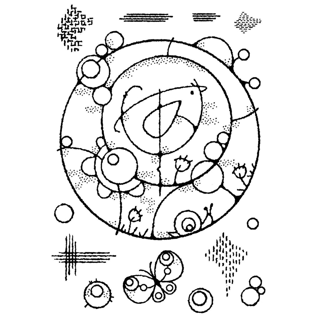 Woodware • clear singles stempel bird circle