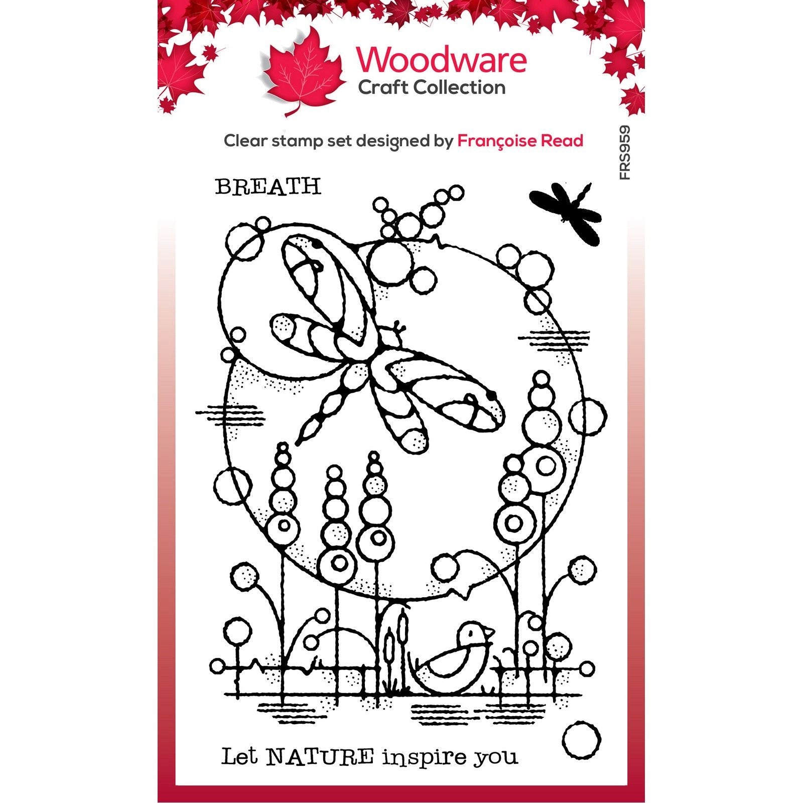 Woodware • clear singles stempel dragonfly pond