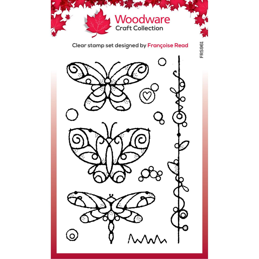 Woodware • clear singles stempel wired butterflies