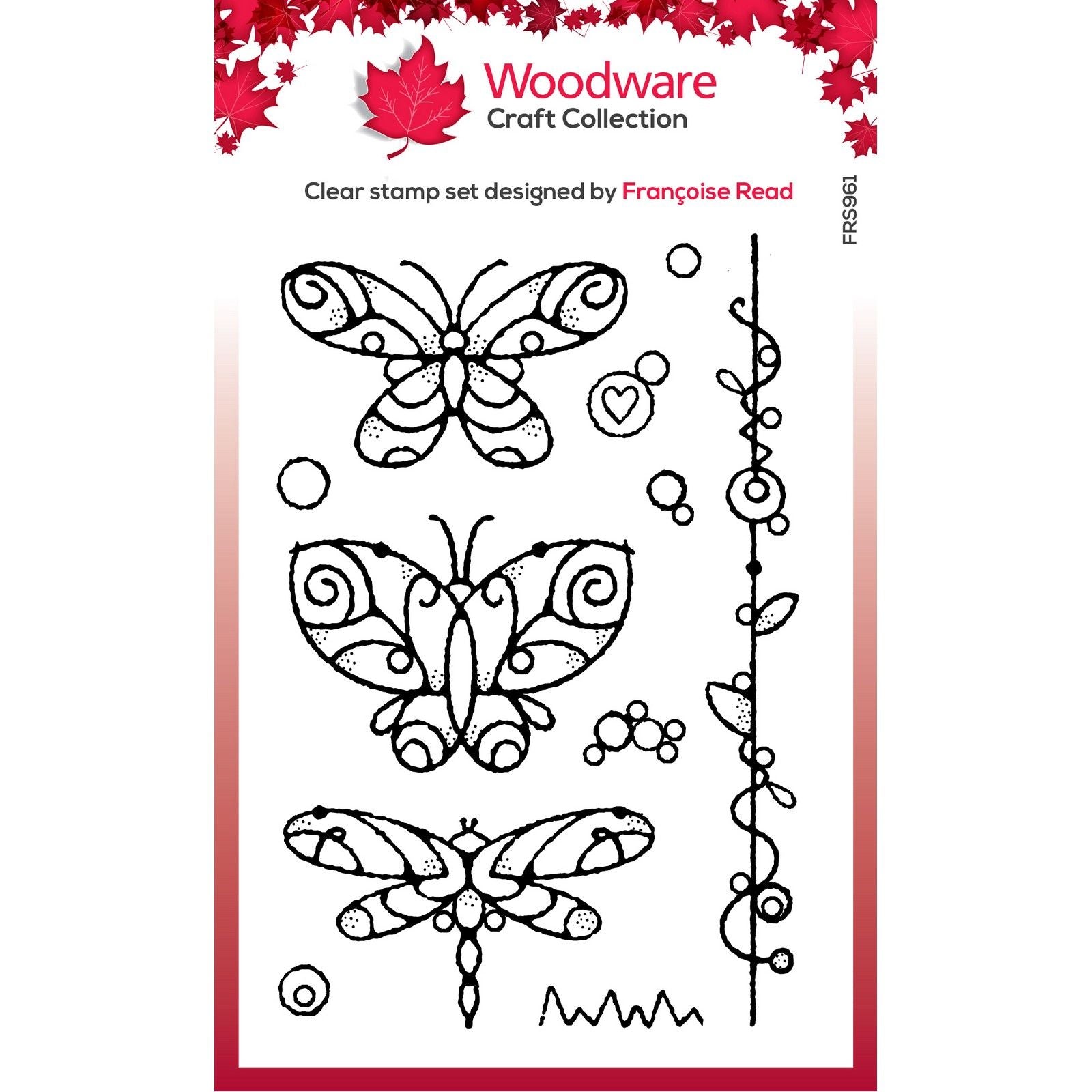 Woodware • clear singles stempel wired butterflies
