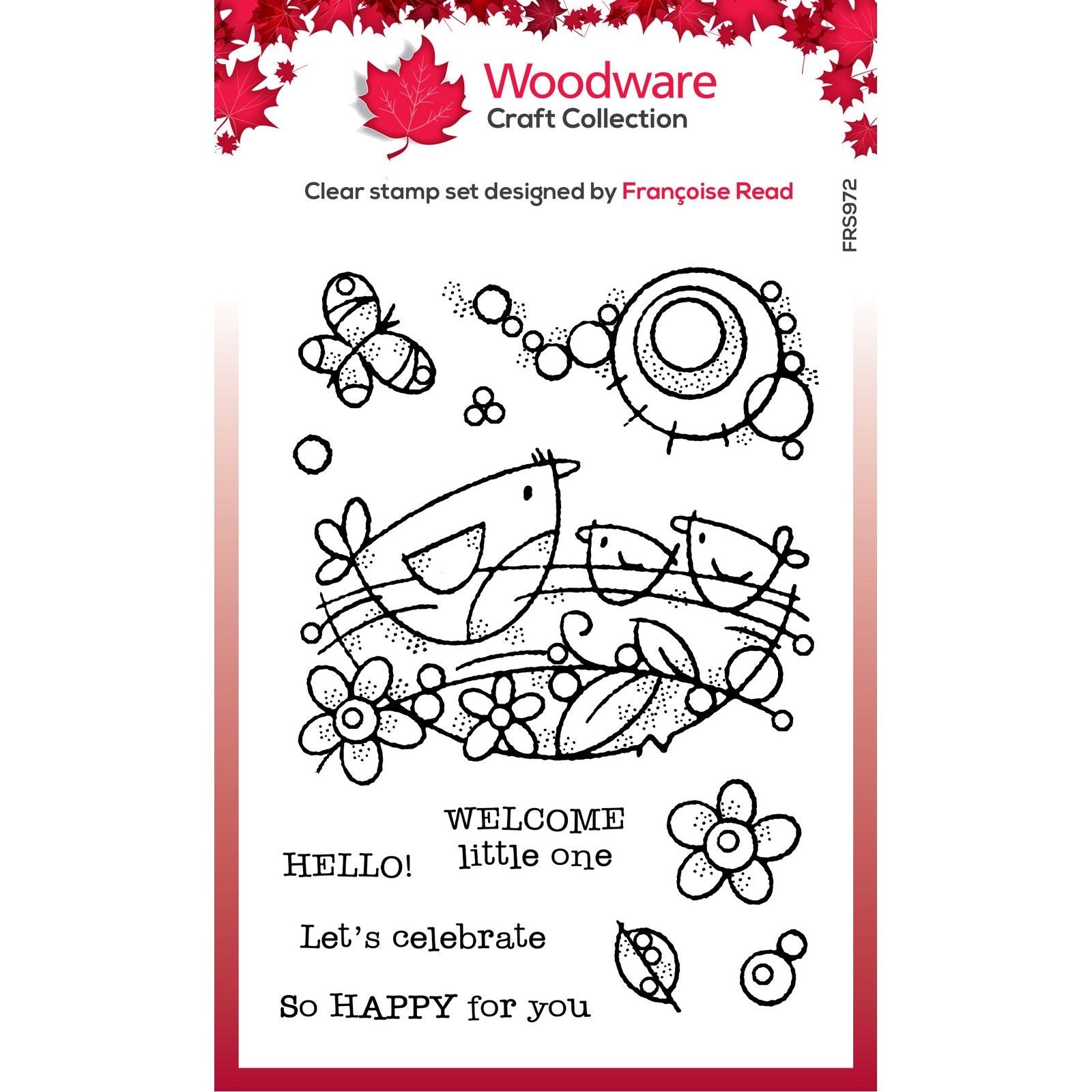 Woodware • clear singles stempel bird nest
