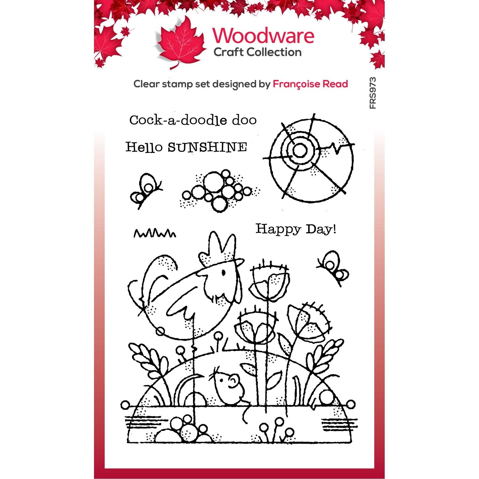 Woodware • clear singles stempel rooster meadow