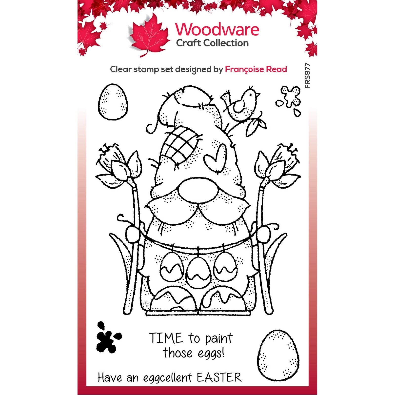 Woodware • clear singles stamp egg painting gnome