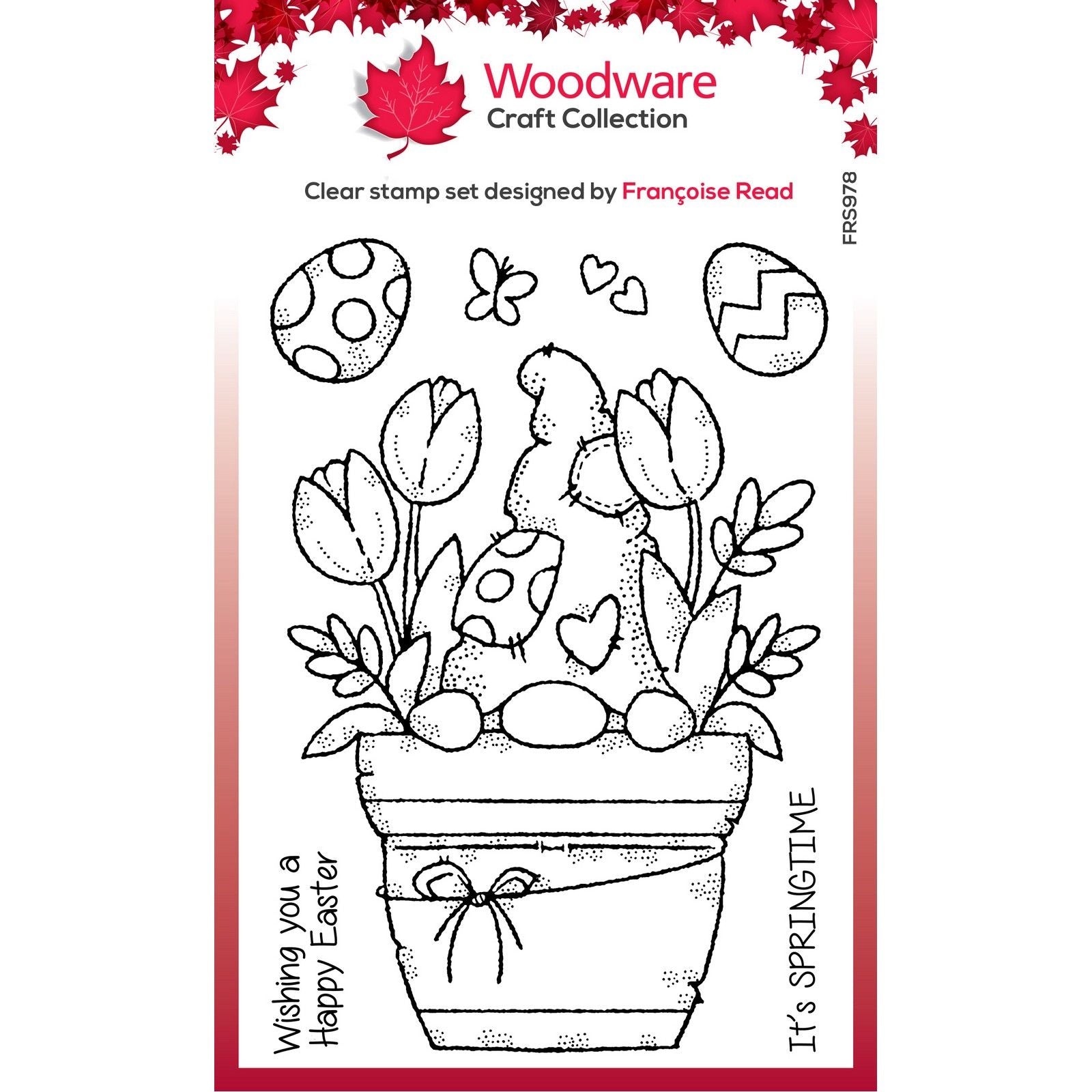 Woodware • clear singles stamp flower pot gnome