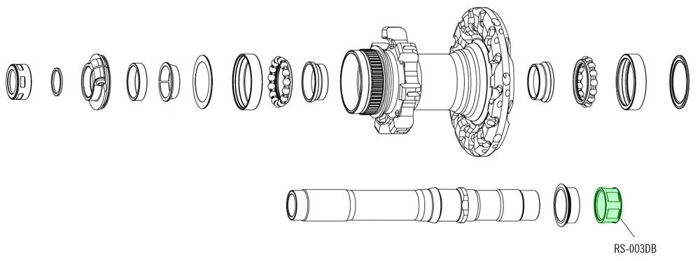 Fulcrum body locknut for db hubs