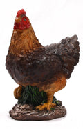 Farmwood animals tuinbeeld kip mini bruin 5x5x12cm