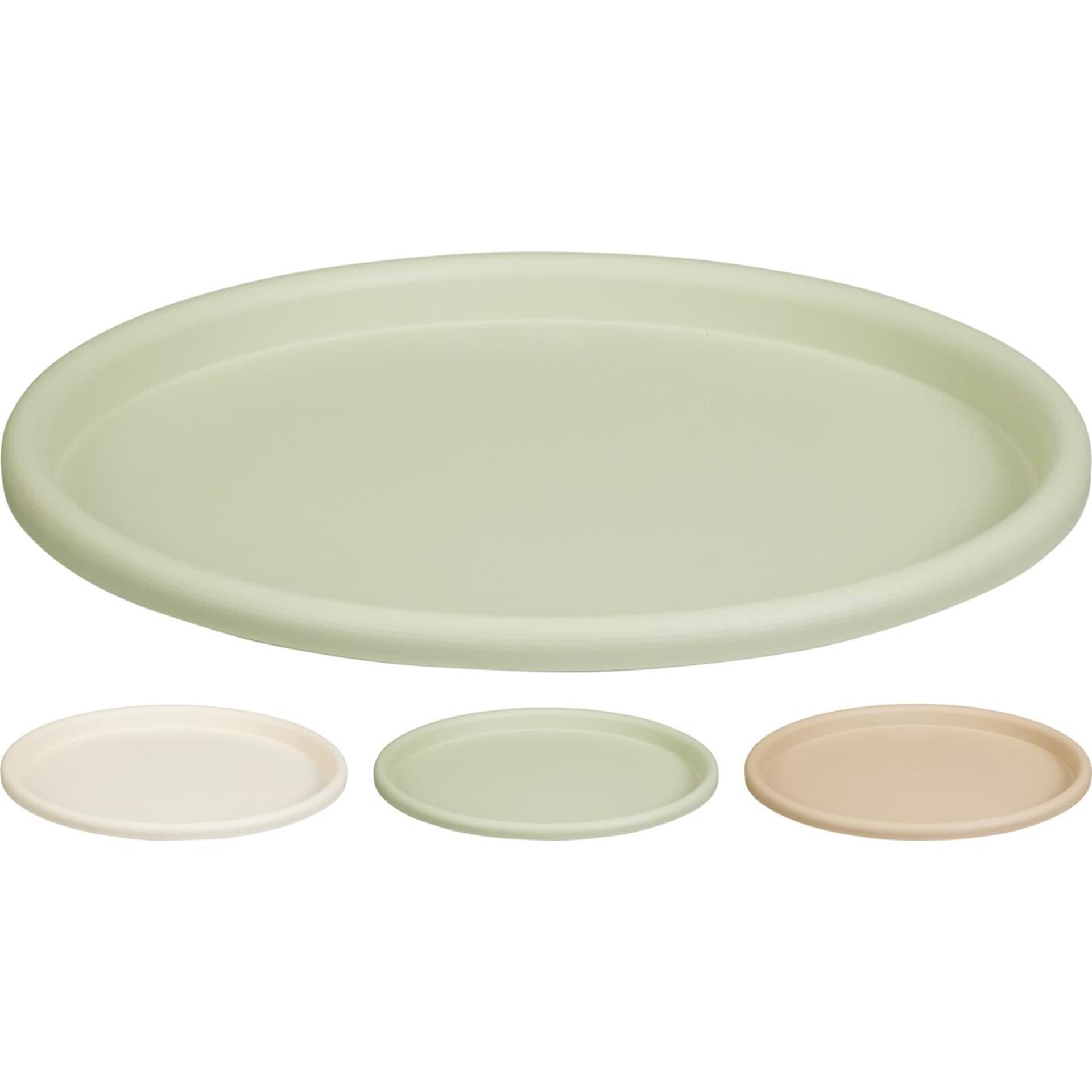 Home styling onderbord ø38cm metaal groen creme zand