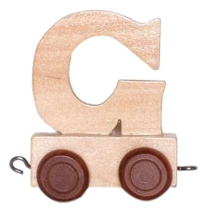 Bongers speelgoed houten letter g met wieltjes 6 cm hoog