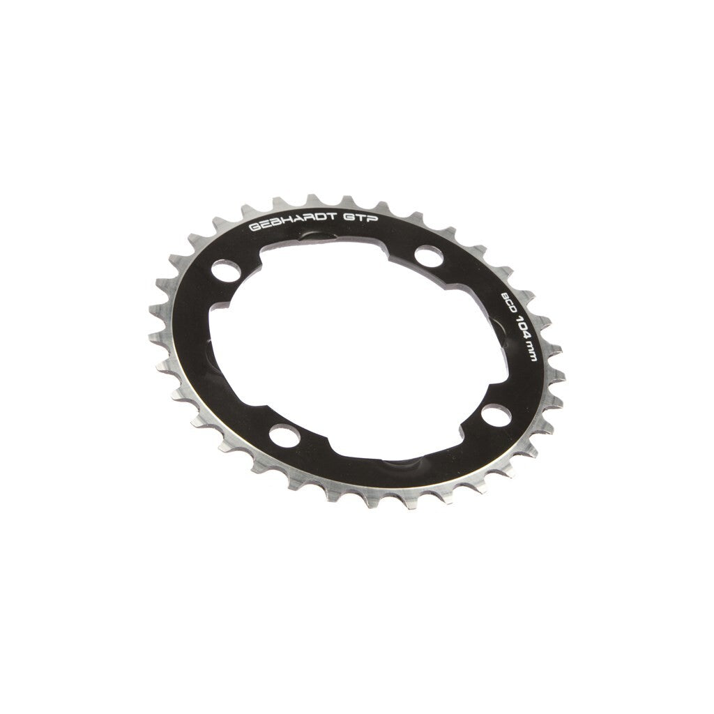 Gebhardt Kettenblatt 34 Zähne, Lochkreis 104 mm, 4-armig, schwarz