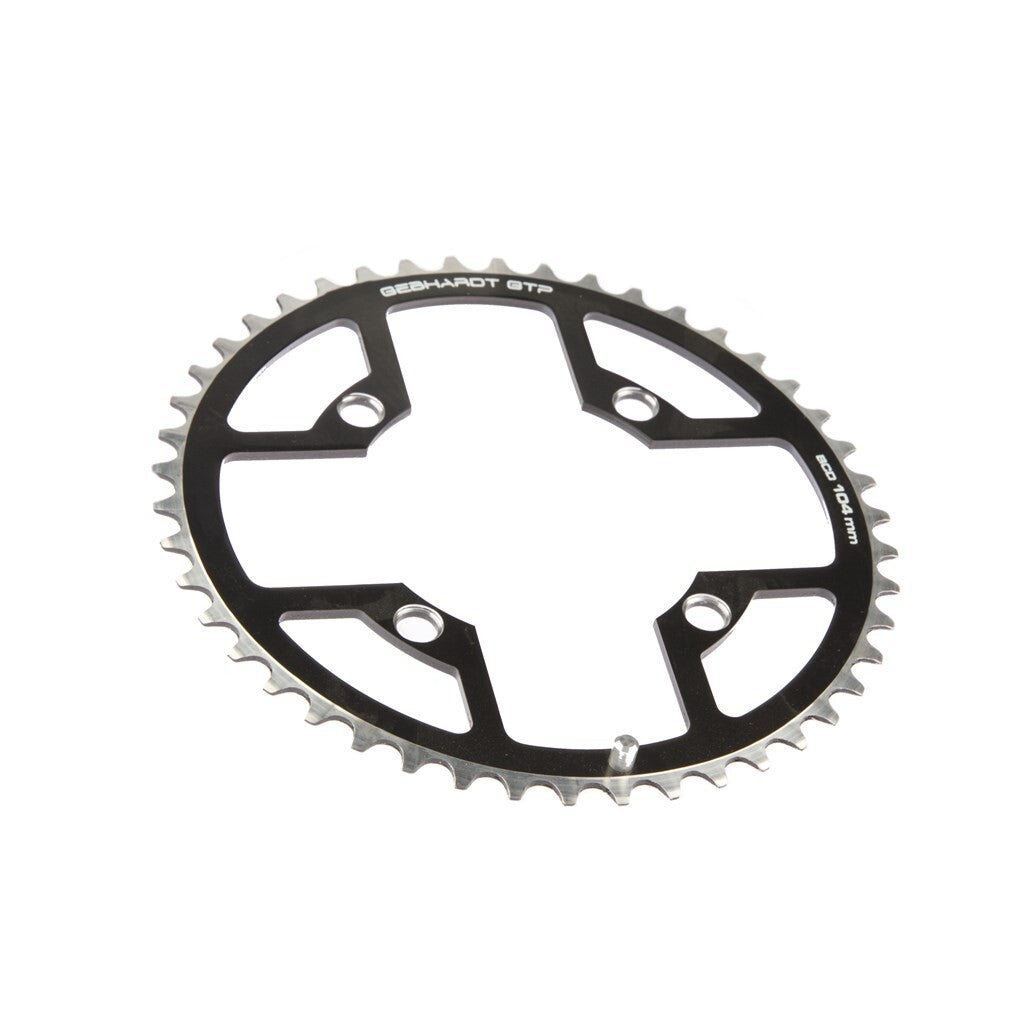 Gebhardt Kettenblatt 46 Zähne, Lochkreis 104 mm, 4-armig, schwarz