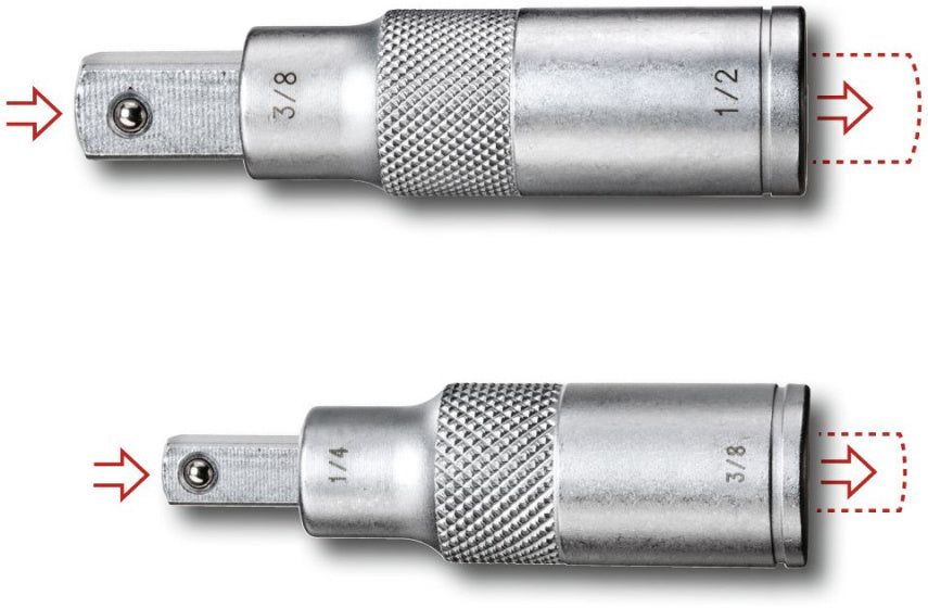 Gedore Rotes Adapter-Verlängerungsset 6-in-2 Silber 2-teilig