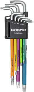 Gedore r36401009 | haakse stiftsleutelset | tx | t10-t50 multicolor | 9-dlg 3301333