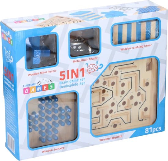 Bongers Toys Denkspiele 5in1, 81 Teile.