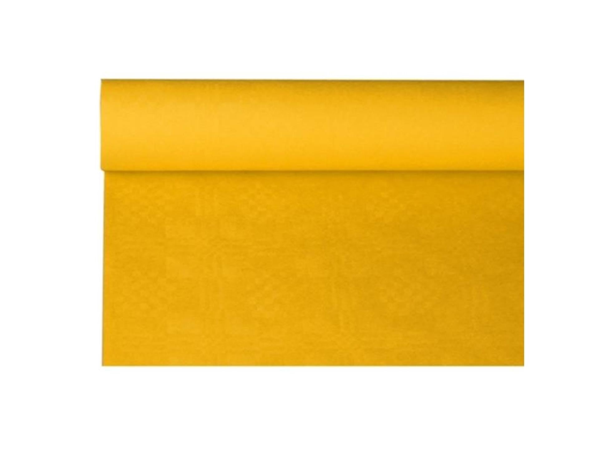 Haza damast tafelkleed papier120cmx8m geel