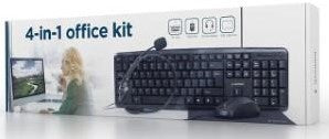 Enzo gembird thuiswerk set zwart toetsenbord muis+mat en headset - 9510121